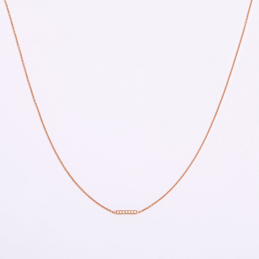 Roségold-Barren-Halskette mit Diamanten