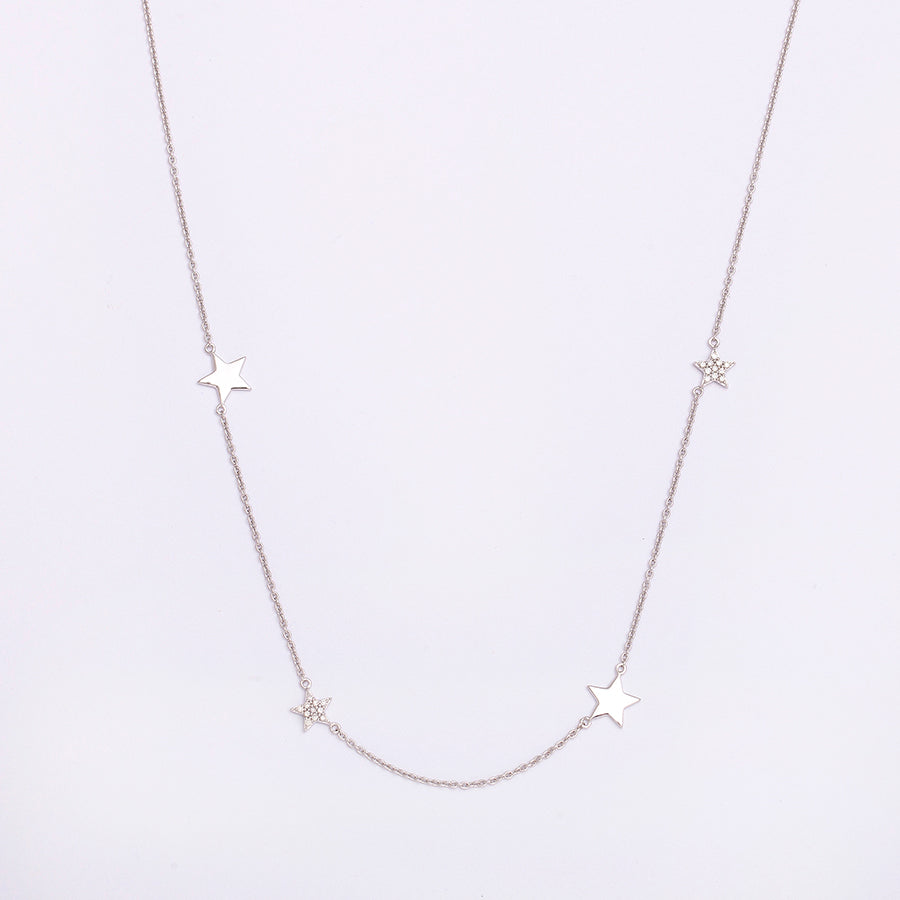 Star Necklace whitegold with Diamonds
