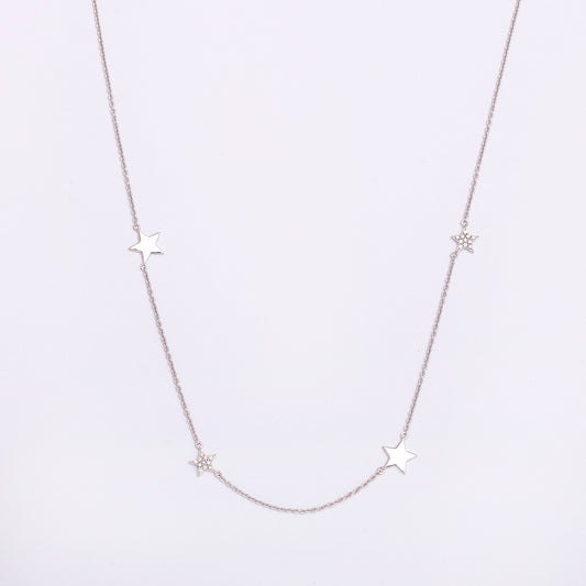 Star Necklace whitegold with Diamonds