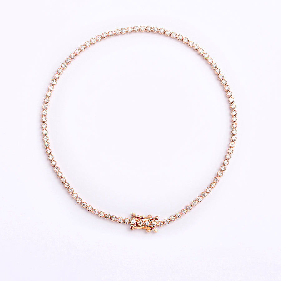 Tennisarmband aus 18 KT Gold mit Diamanten 1,02 KT TW/VVS 18 cm