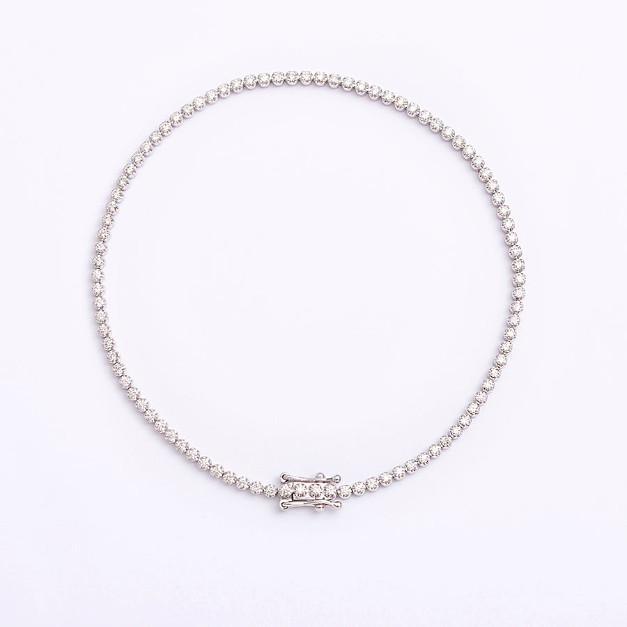 Tennisarmband aus 18 KT Gold mit Diamanten 1,02 KT TW/VVS 18 cm