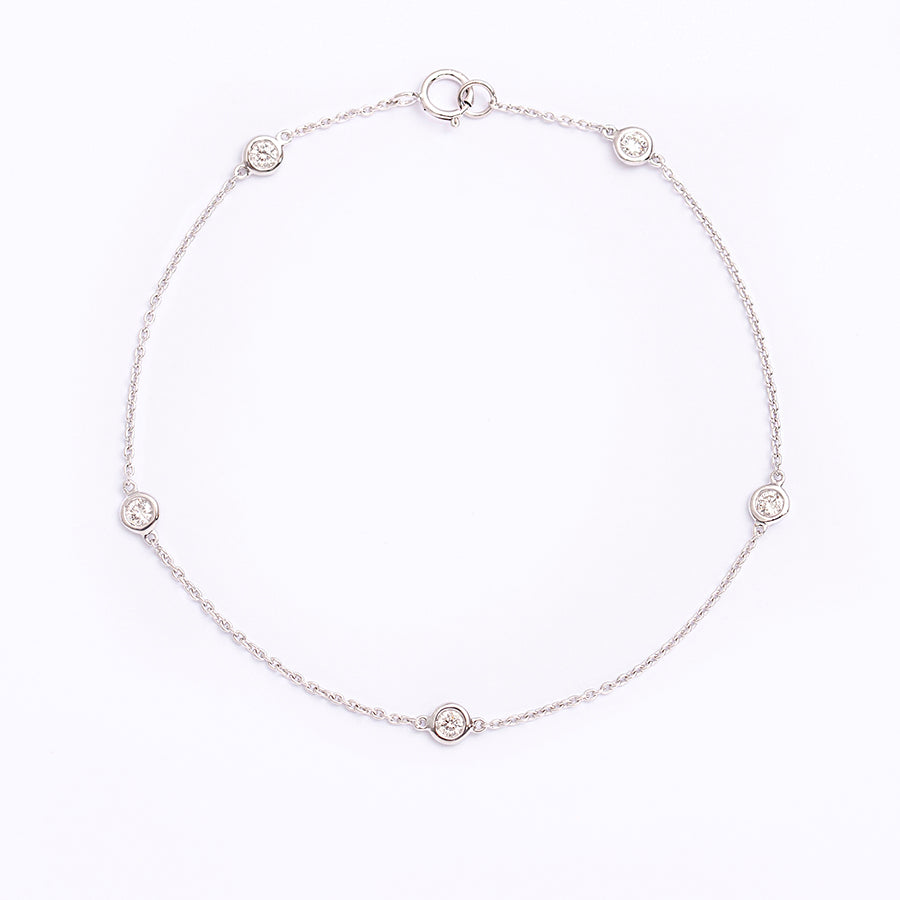 Kettenarmband aus 18-karätigem Gelbgold mit Diamanten