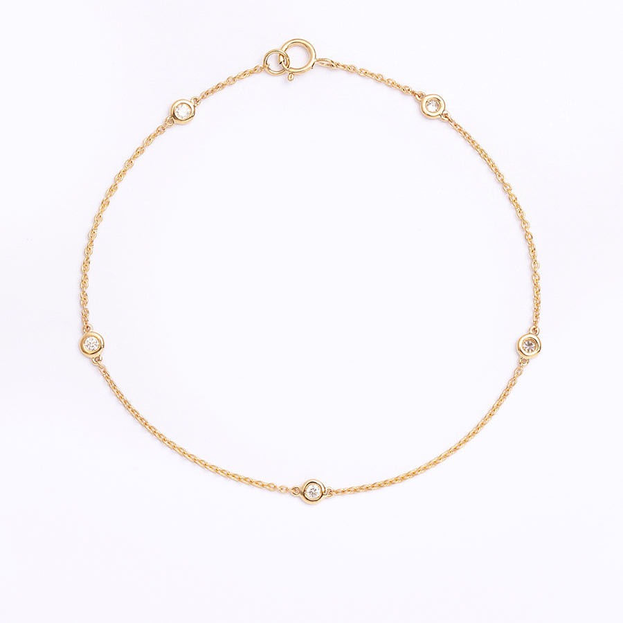 Kettenarmband aus 18-karätigem Gelbgold mit Diamanten