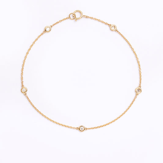 Gold Chain Bracelet with Diamonds
