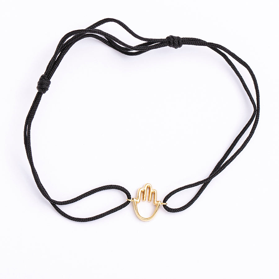 Armband Fatimas Hand aus 18-karätigem Gelbgold mit Diamanten
