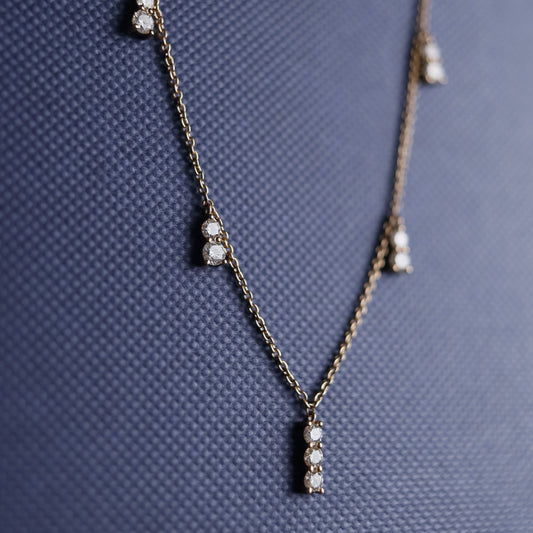 Gold Necklace with Diamonds