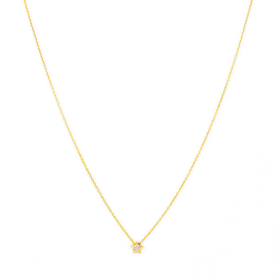 Yellow Gold Necklace with Diamond Star