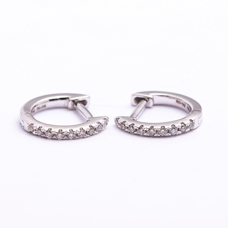 Gold small hoops with Diamonds