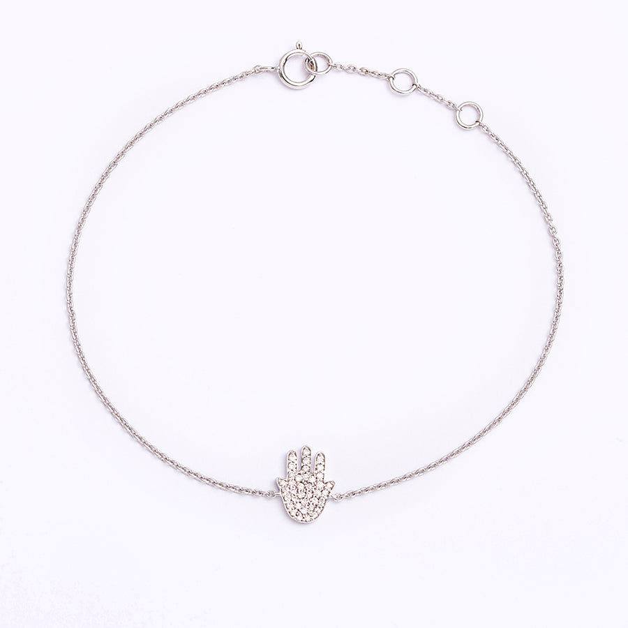 18KT Kettenarmband Fatimas Hand mit Diamanten