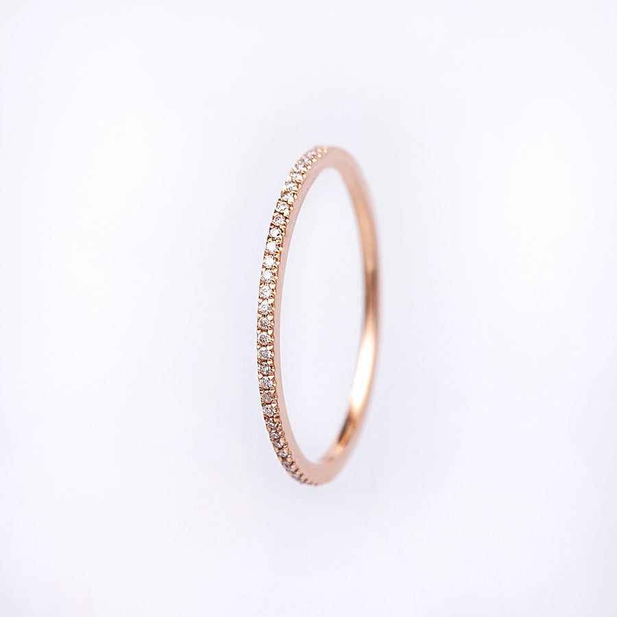 Thin 18KT Gold Ring with Diamonds