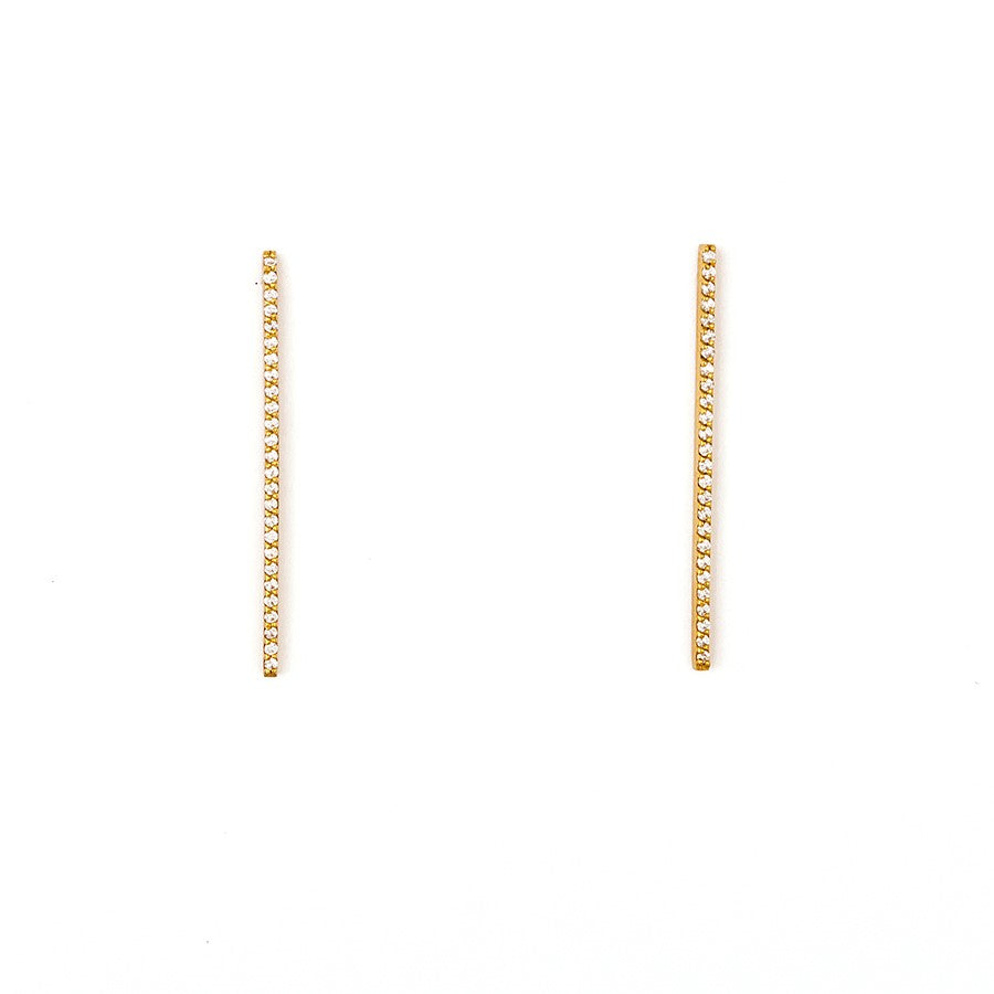 14kt Yellow Gold Diamond Bar Earrings