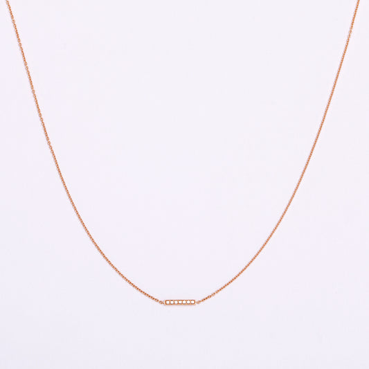Rose Gold bar Necklace with Diamonds