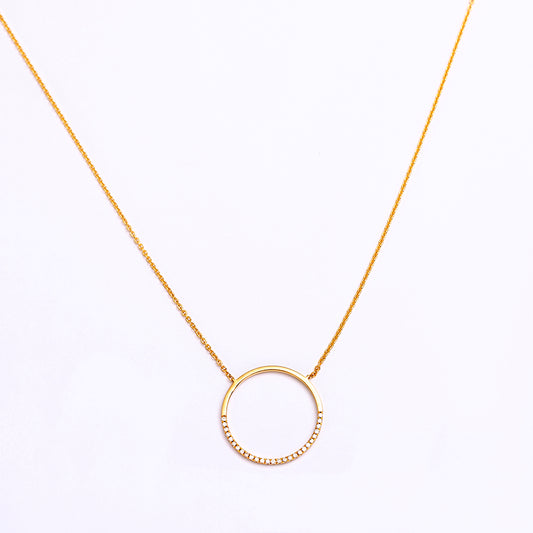 Circle Necklace with Diamonds
