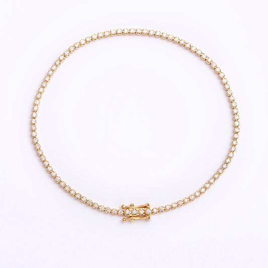 Gold Tennis Bracelet with Diamonds