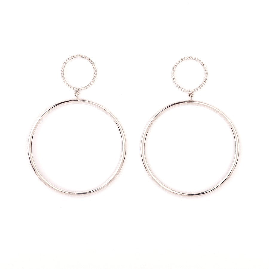 14kt Small Circle Diamond Hoop Earrings modern and classic