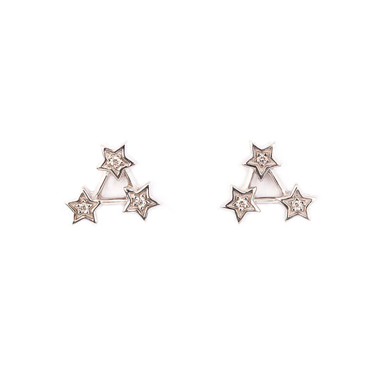 Three Star Earrings with Diamonds