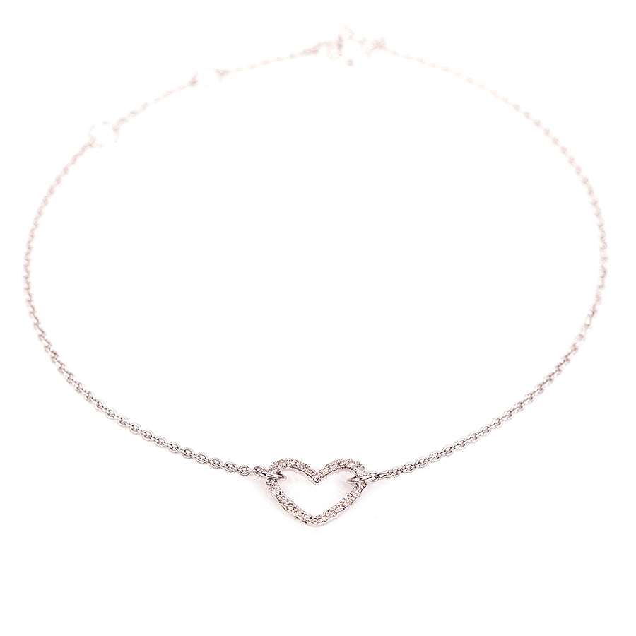 White Gold Bracelet with Diamond Heart