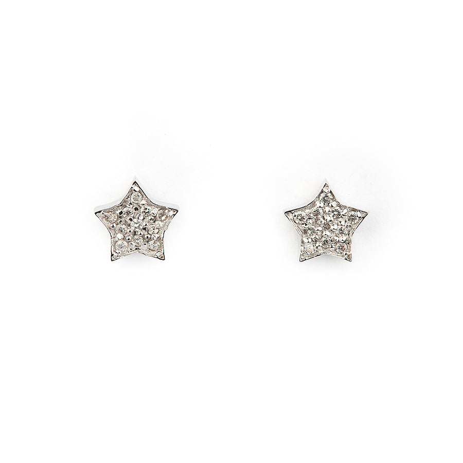 White Gold Diamond Star Studs