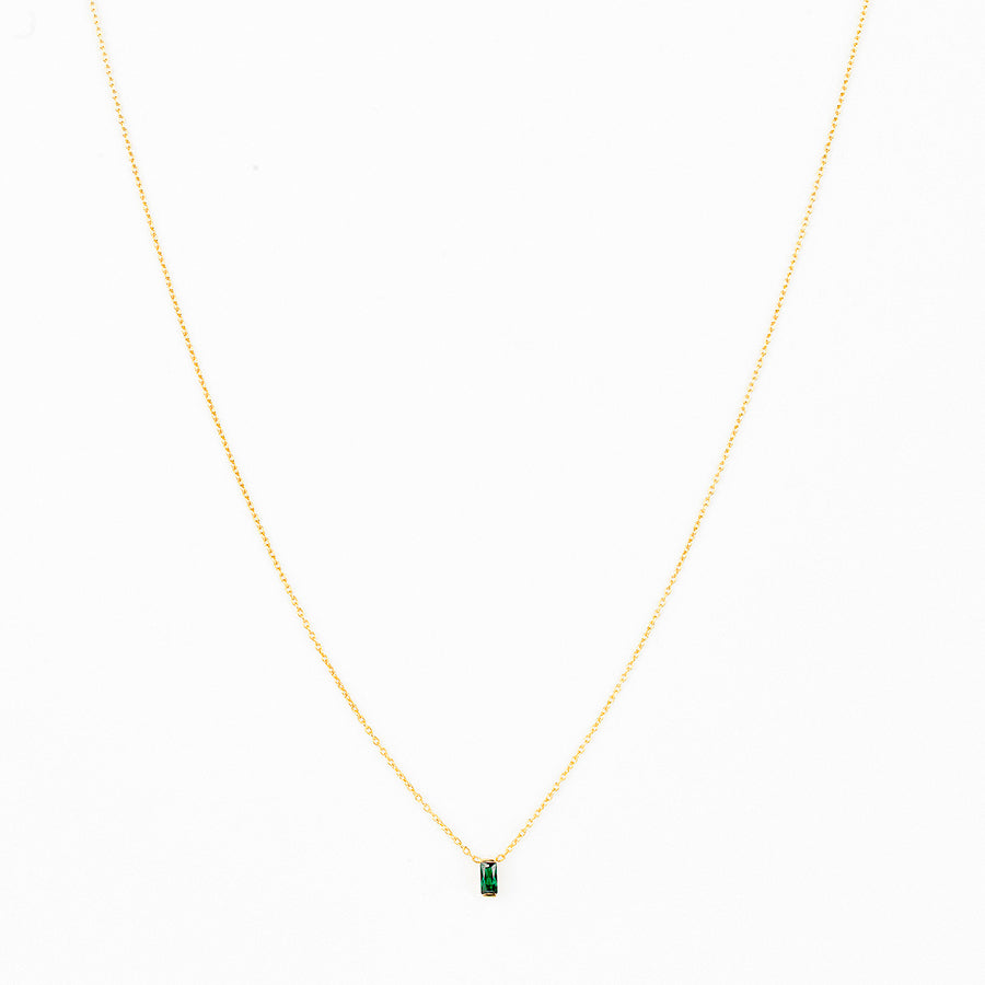 Yellow Gold Necklace with Crystal Zirconia