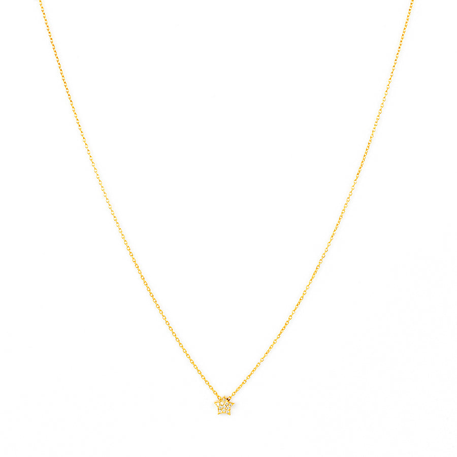 Yellow Gold Necklace with Diamond Star