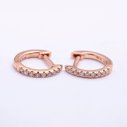 Gold small hoops with Diamonds