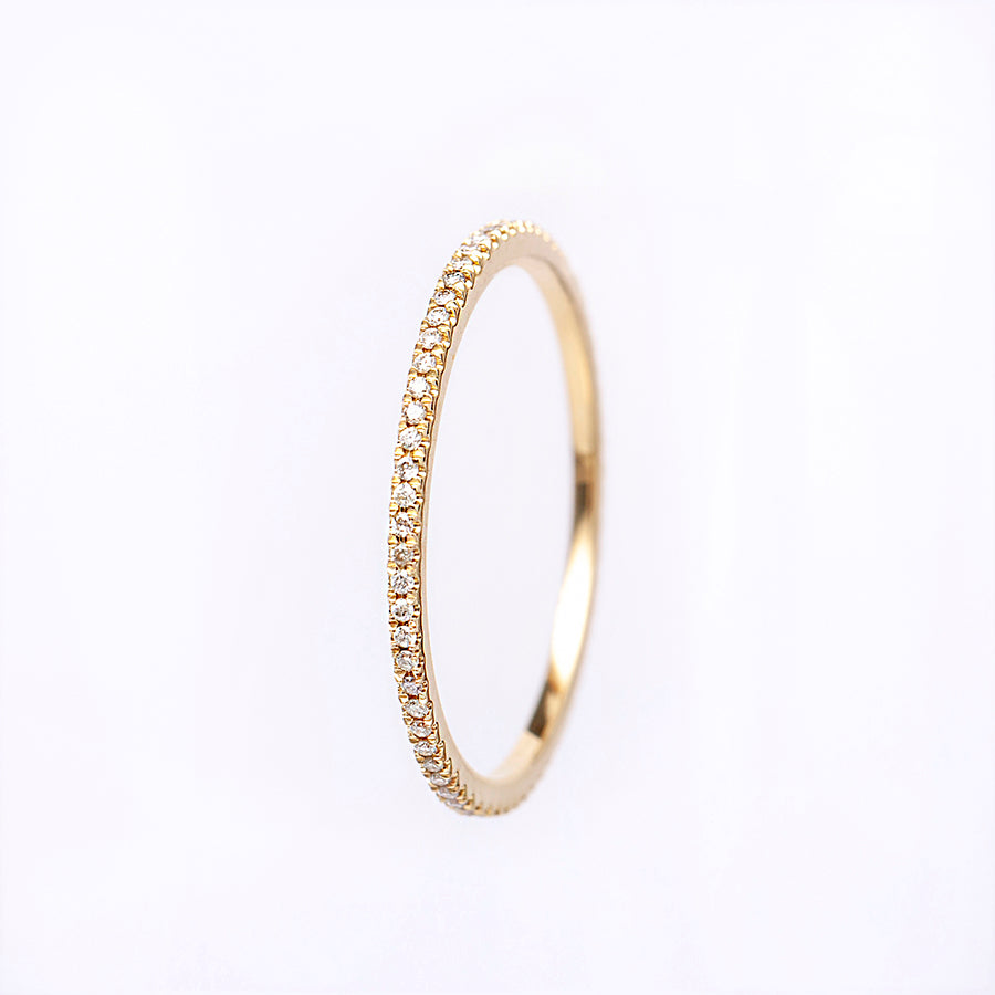 Thin 18KT Gold Ring with Diamonds